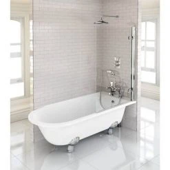 Burlington Hampton RH 1700 x 750mm Showering Bath + Legs -Bathroom Baths Shop BUR HAMP RH D5 460