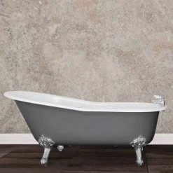 Hurlingham Beaulieu Cast Iron Roll Top Slipper Bath (1720x740mm) with Feet -Bathroom Baths Shop Beaulieu D3 460