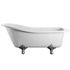 Burlington Harewood Slipper 1700 x 730mm Freestanding Bath + Legs -Bathroom Baths Shop Burlington Harewood Slipper 1700mm Freestanding Bath with Legs detail1 460