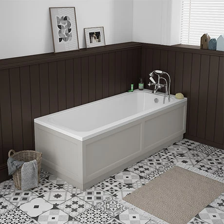 Chatsworth 1700 x 700 Single Ended Bath + Grey Panels 3 Chatsworth 1700 x 700 Single Ended Bath + Grey Panels