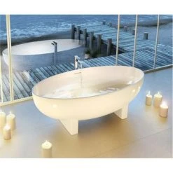 Clearwater - Lacrima Natural Stone Bath Hand Polished White - 1690 x 800mm - N12 8 Clearwater - Lacrima Natural Stone Bath Hand Polished White - 1690 x 800mm - N12 -Bathroom Baths Shop CLR LACRIMA VERY LARGE ALT2 375