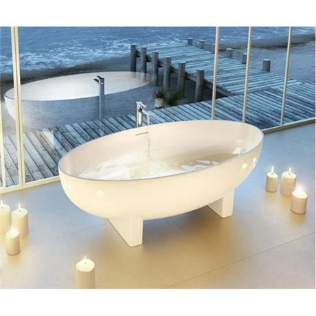 Clearwater - Lacrima Natural Stone Bath Hand Polished White - 1690 x 800mm - N12 5 Clearwater - Lacrima Natural Stone Bath Hand Polished White - 1690 x 800mm - N12 - Image 3