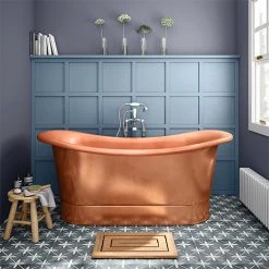 Trafalgar Copper 1700 x 710mm Double Ended Slipper Roll Top Bath Tub