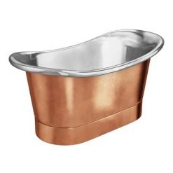 Trafalgar Copper 1500 x 710mm Double Ended Slipper Roll Top Bath Tub (Nickel Inside) -Bathroom Baths Shop COPD315 d2 460