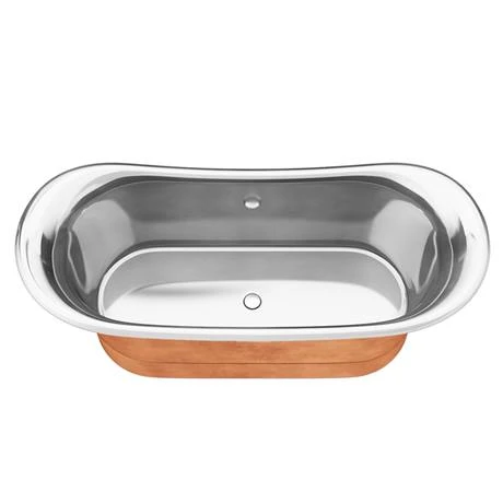 Trafalgar Copper 1700 x 710mm Double Ended Slipper Roll Top Bath Tub (Nickel Inside) 6 Trafalgar Copper 1700 x 710mm Double Ended Slipper Roll Top Bath Tub (Nickel Inside) - Image 4