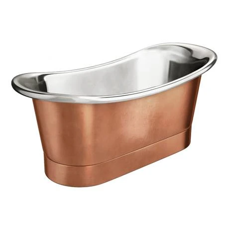 Trafalgar Copper 1700 x 710mm Double Ended Slipper Roll Top Bath Tub (Nickel Inside) 5 Trafalgar Copper 1700 x 710mm Double Ended Slipper Roll Top Bath Tub (Nickel Inside) - Image 3