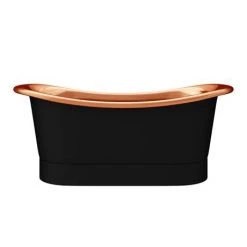 Trafalgar Matt Black 1700 x 710mm Double Ended Slipper Roll Top Bath Tub (Copper Inside) -Bathroom Baths Shop COPD417 n d4 460