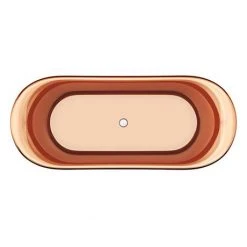 Trafalgar Matt Black 1700 x 710mm Double Ended Slipper Roll Top Bath Tub (Copper Inside) -Bathroom Baths Shop COPD417 n d6 460