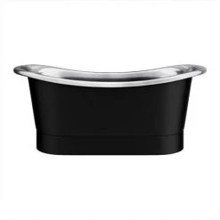 Trafalgar Matt Black 1700 x 710mm Double Ended Slipper Roll Top Bath Tub (Nickel Inside) -Bathroom Baths Shop COPD517 n d5 460