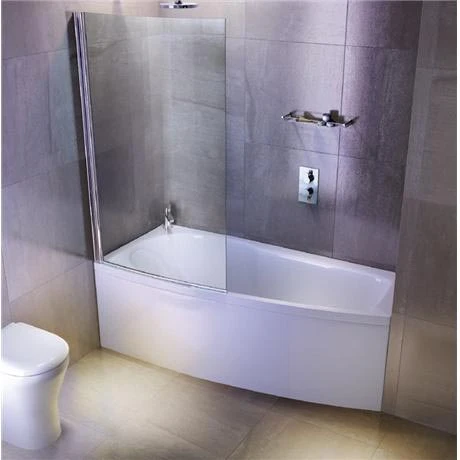 Cleargreen - EcoCurve 1700 x 750 Shower Bath with Front Panel & Bathscreen 3 Cleargreen - EcoCurve 1700 x 750 Shower Bath with Front Panel & Bathscreen