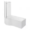 Cruze P Shaped Shower Bath - 1700mm with Hinged Screen & Panel
