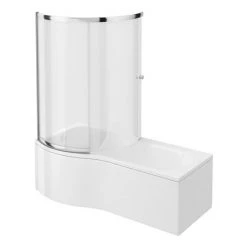 Cruze Shower Bath Enclosure - 1700mm P-Shaped inc. Screen + Panel