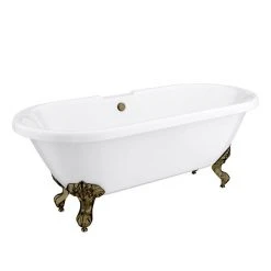 Duke 1695 Double Ended Roll Top Bath + Antique Brass Leg Set