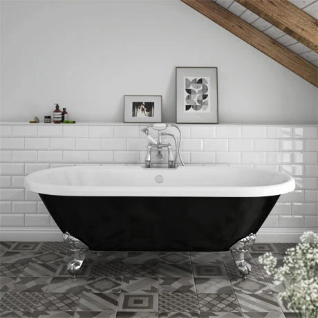 Duke Black 1695 Double Ended Roll Top Bath w. Ball + Claw Leg Set 3 Duke Black 1695 Double Ended Roll Top Bath w. Ball + Claw Leg Set