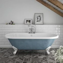 Duke Blue 1695 Double Ended Roll Top Bath w. Ball + Claw Leg Set