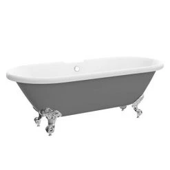 Duke Grey 1695 Double Ended Roll Top Bath w. Ball + Claw Leg Set -Bathroom Baths Shop Duke Grey 1695 Double Ended Roll Top Bath d6 460