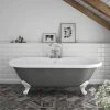 Duke Grey 1695 Double Ended Roll Top Bath w. Ball + Claw Leg Set 1 Duke Grey 1695 Double Ended Roll Top Bath w. Ball + Claw Leg Set -Bathroom Baths Shop Duke Grey 1695 Double Ended Roll Top Bath n p