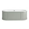 Burlington London 1800mm Bath with Curved Surround & Waste - Dark Olive -Bathroom Baths Shop E22O P