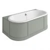 Burlington London 1800mm Back to Wall Bath with Curved Surround & Waste - Dark Olive 2 Burlington London 1800mm Back to Wall Bath with Curved Surround & Waste - Dark Olive -Bathroom Baths Shop E23O P