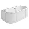 Burlington London 1800mm Back to Wall Bath with Curved Surround & Waste - Matt White -Bathroom Baths Shop E23W P