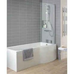 Ideal Standard Tempo Arc 1700mm P-Shaped Shower Bath 10 Ideal Standard Tempo Arc 1700mm P-Shaped Shower Bath -Bathroom Baths Shop E256701 D3 460