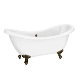 Earl 1750 Double Ended Roll Top Slipper Bath + Antique Brass Leg Set -Bathroom Baths Shop EARL1750AB detail01 460