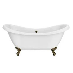 Earl 1750 Double Ended Roll Top Slipper Bath + Antique Brass Leg Set -Bathroom Baths Shop EARL1750AB detail05 460