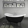Earl Black 1750 Double Ended Roll Top Slipper Bath w. Ball + Claw Leg Set -Bathroom Baths Shop Earl Black 1750 Double Ended Roll Top Slipper Bath n p