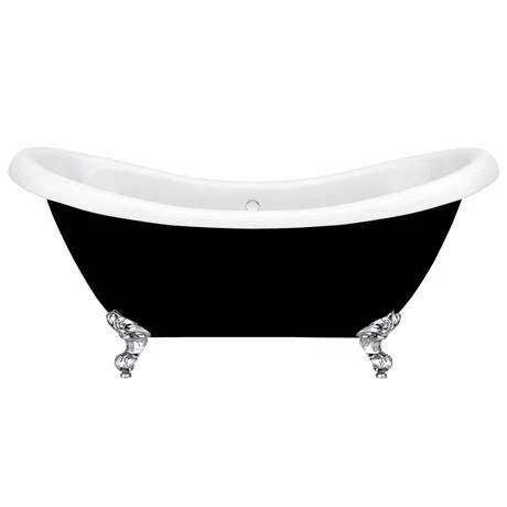 Earl Black 1750 Double Ended Roll Top Slipper Bath w. Ball + Claw Leg Set 4 Earl Black 1750 Double Ended Roll Top Slipper Bath w. Ball + Claw Leg Set - Image 2
