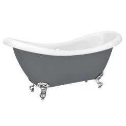 Earl Grey 1750 Double Ended Roll Top Slipper Bath w. Ball + Claw Leg Set -Bathroom Baths Shop Earl Grey 1750 Double Ended Roll Top Slipper Bath D5 460