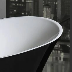 Nova Black Sparkle 1750 Modern Double Ended Slipper Bath -Bathroom Baths Shop FB60 BLK d2 460