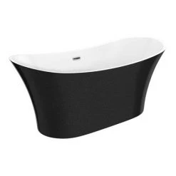 Nova Black Sparkle 1750 Modern Double Ended Slipper Bath -Bathroom Baths Shop FB60BLK d1 460
