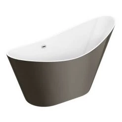 Nova Titanium Silver 1570 Modern Small Free Standing Slipper Bath -Bathroom Baths Shop FB62TSIL d4 460