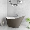 Nova Titanium Silver 1570 Modern Small Free Standing Slipper Bath 1 Nova Titanium Silver 1570 Modern Small Free Standing Slipper Bath -Bathroom Baths Shop FB62TSIL np