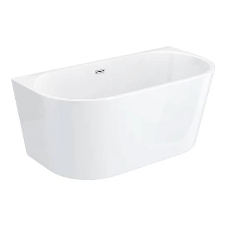 Apollo 1500 x 750mm Small Back To Wall Modern Curved Bath 4 Apollo 1500 x 750mm Small Back To Wall Modern Curved Bath - Image 2