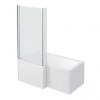 Milan Shower Bath - 1500mm L Shaped with Screen + Panel -Bathroom Baths Shop L1500FS p
