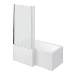 Milan Shower Bath - 1500mm L Shaped with Screen + Panel