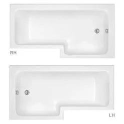Milan Shower Bath - 1500mm L Shaped with Screen + Panel -Bathroom Baths Shop L1500FS t 460