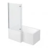 Milan Shower Bath - 1500mm L Shaped with Hinged Screen + Panel -Bathroom Baths Shop L1500HS p