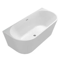 Apollo Back To Wall Modern Curved Bath (1700 x 800mm) -Bathroom Baths Shop LBT40W n d 460