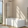 Milton Walk In 1675mm P Shaped Bath inc. Screen + Front Panel -Bathroom Baths Shop LOC EA PBTH P1