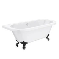 Admiral 1685 Back To Wall Roll Top Bath + Matt Black Leg Set -Bathroom Baths Shop MBADMIRAL1685B d2 460