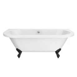 Admiral 1685 Back To Wall Roll Top Bath + Matt Black Leg Set -Bathroom Baths Shop MBADMIRAL1685B n d1 460