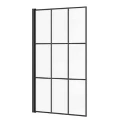 Appleby 1550 Roll Top Shower Bath with Matt Black Grid Screen + Leg Set -Bathroom Baths Shop MBAP15BS d3 460