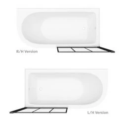 Appleby 1550 Roll Top Shower Bath with Matt Black Grid Screen + Leg Set -Bathroom Baths Shop MBAP15BS n d2 460