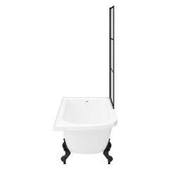 Appleby 1550 Roll Top Shower Bath with Matt Black Grid Screen + Leg Set -Bathroom Baths Shop MBAP15BS n d3 460