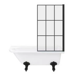 Appleby 1700 Roll Top Shower Bath with Matt Black Grid Screen + Leg Set -Bathroom Baths Shop MBAP17BS n d5a 460
