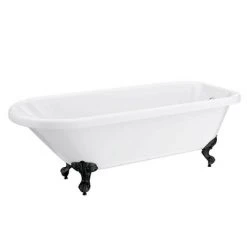 Bromley 1780 Single Ended Roll Top Bath + Matt Black Leg Set -Bathroom Baths Shop MBBROM1780B detail1 460