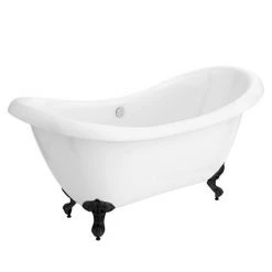 Earl 1750 Double Ended Roll Top Slipper Bath + Matt Black Leg Set -Bathroom Baths Shop MBEARL1750B n d2 460