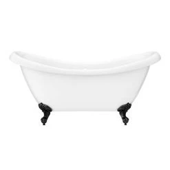 Earl 1750 Double Ended Roll Top Slipper Bath + Matt Black Leg Set -Bathroom Baths Shop MBEARL1750B n d4 460